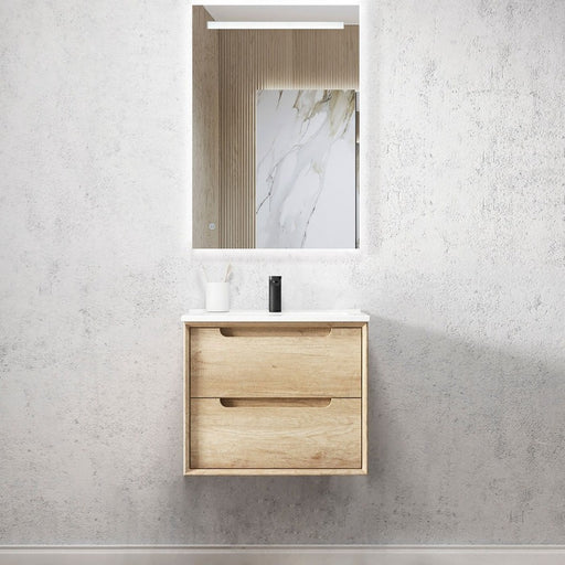 Otti Australia | Byron 600 Natural Oak Wall Hung Vanity / Ceramic Top - Acqua Bathrooms