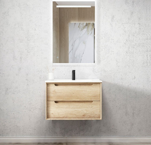 Otti Australia | Byron 750 Natural Oak Wall Hung Vanity / Ceramic Top - Acqua Bathrooms