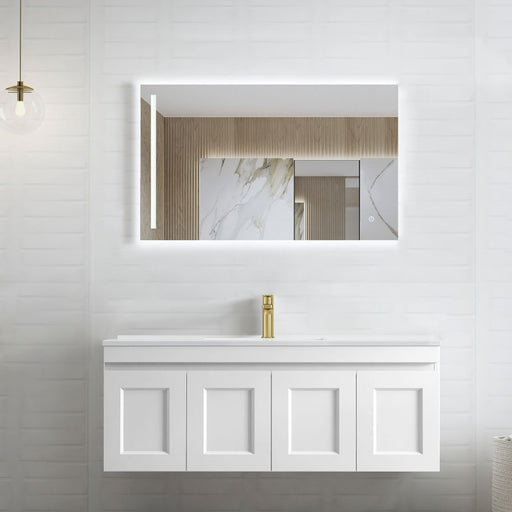 Otti Australia | Hampton 1200 Matte White Wall Hung Vanity / Ceramic Top - Acqua Bathrooms