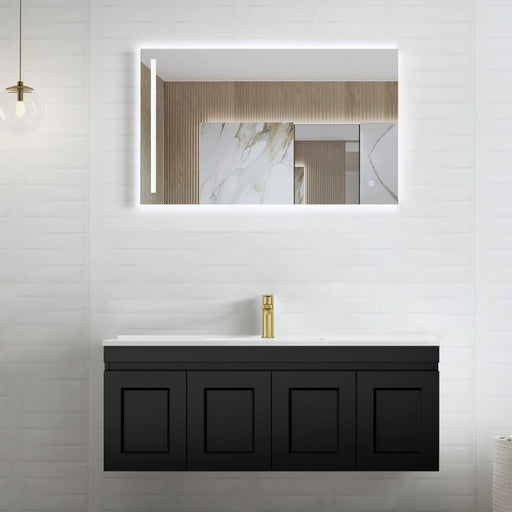 Otti Australia | Hampton 1200 Matte Black Wall Hung Vanity / Ceramic Top - Acqua Bathrooms