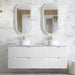 Noosa 1500 Matte White Double Wall Hung Vanity / Stone Top - Acqua Bathrooms