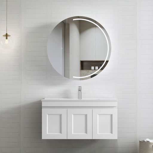 Otti Australia | Hampton 900 Matte White Wall Hung Vanity / Ceramic Top - Acqua Bathrooms