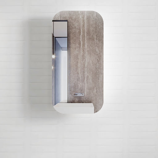 Newport Matte White Square Shaving Cabinet - Acqua Bathrooms