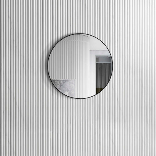 London 700mm Round Matte Black Mirror - Acqua Bathrooms