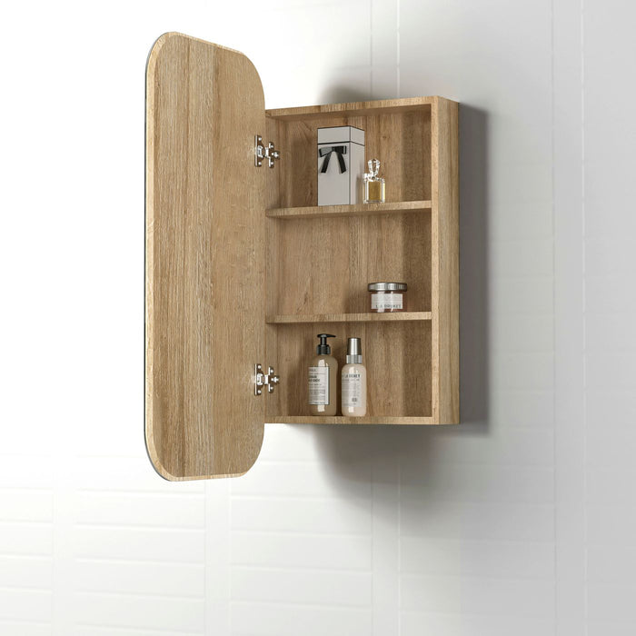Newport Natural Oak Square Shaving Cabinet - Acqua Bathrooms
