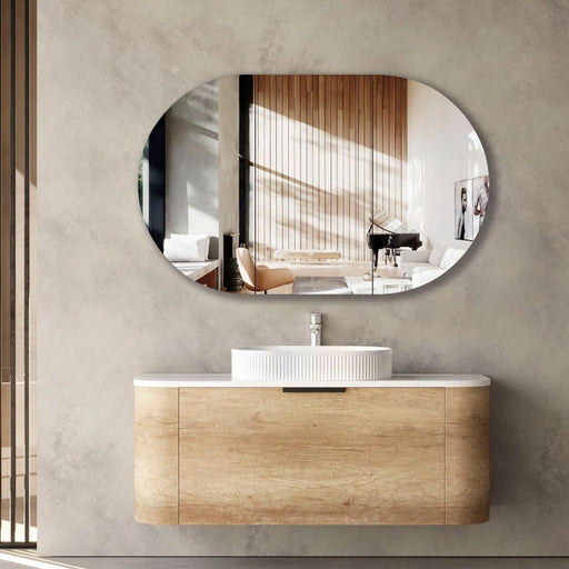Otti | Bondi 1200 Curved Natural Oak Wall Hung Vanity - Acqua Bathrooms
