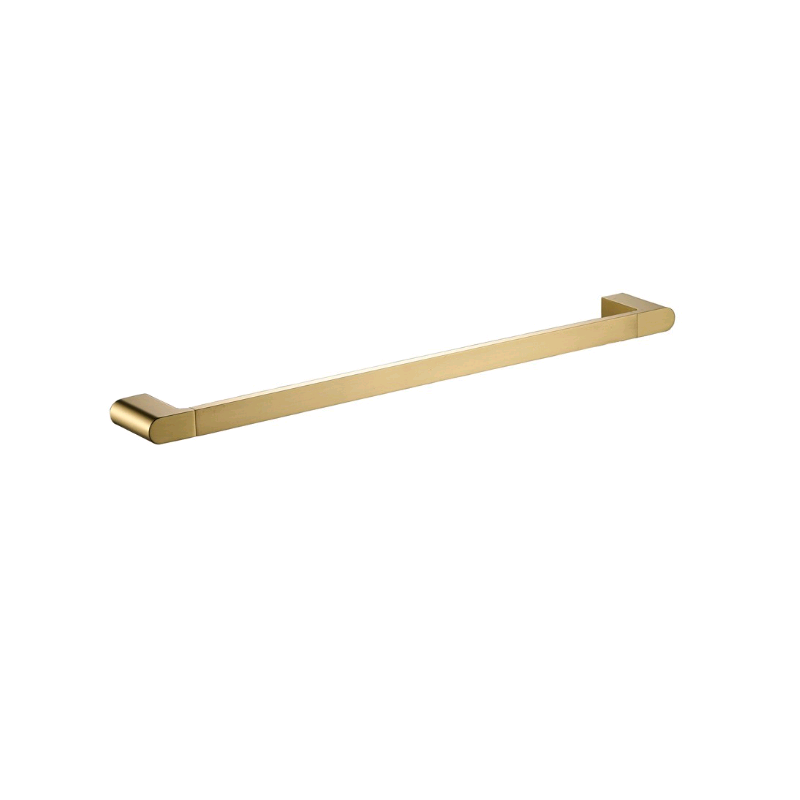 Flores 800 Brushed Gold Single Towel Rail - Acqua Bathrooms