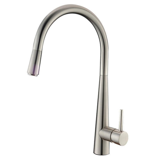 Kasper Brushed Nickel Round Pull-Out Kitchen Mixer - Acqua Bathrooms