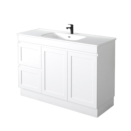Miami 1200 Matte White Vanity With Kickboard - Acqua Bathrooms