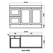 Miami 1200 Matte White Vanity With Kickboard - Acqua Bathrooms