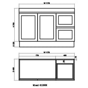Miami 1200 Matte White Vanity With Kickboard - Acqua Bathrooms