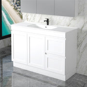 Miami 1200 Matte White Vanity With Kickboard - Acqua Bathrooms