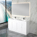 Miami 1500 Double Matte White Vanity With Kickboard - Acqua Bathrooms