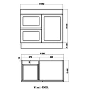 Miami 900 Matte White Vanity With Kickboard - Acqua Bathrooms