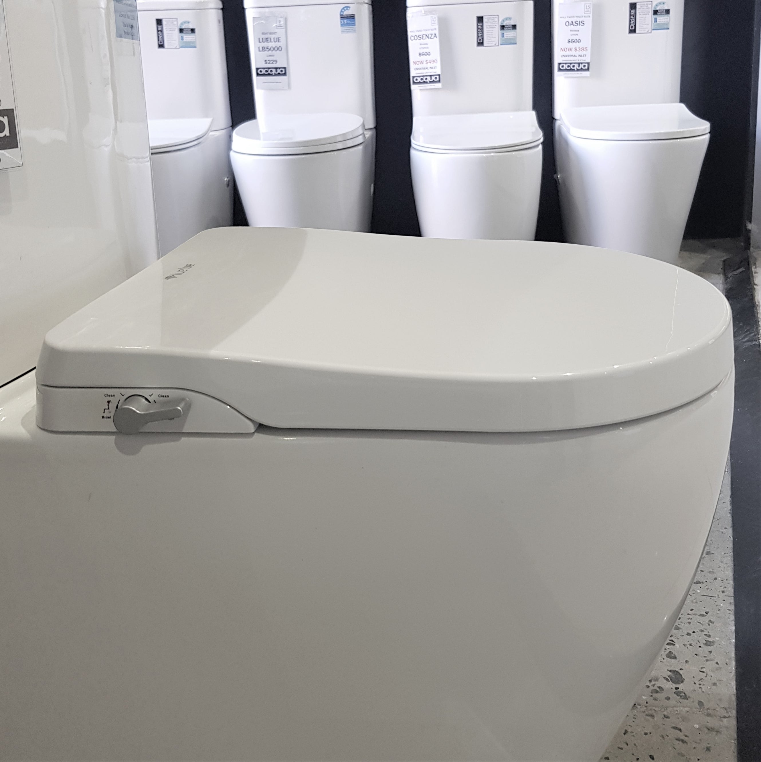 Luelue D Shaped Toilet Bidet Seat Acqua Bathrooms