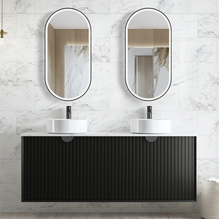 Otti Australia | LED Matte Black Oval Mirror - Acqua Bathrooms