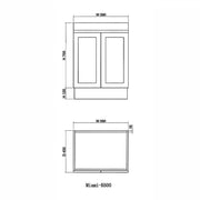 Miami 600 Matte White Vanity With Kickboard - Acqua Bathrooms