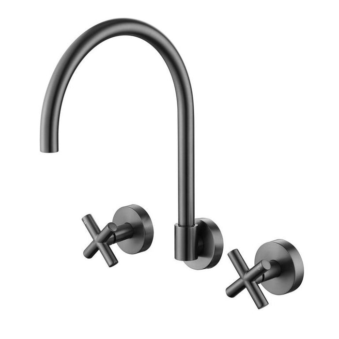 Ryker Gun Metal Laundry/Kitchen Wall Set 1/4 Turn Acqua Bathrooms