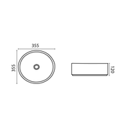 Round Matte White 355 x 355 x 120mm Above Counter Basin By Indulge® - Acqua Bathrooms