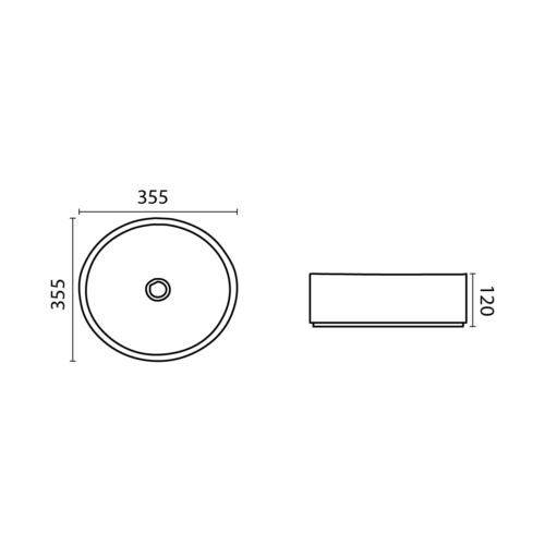 Round Matte White 355 x 355 x 120mm Above Counter Basin By Indulge® - Acqua Bathrooms