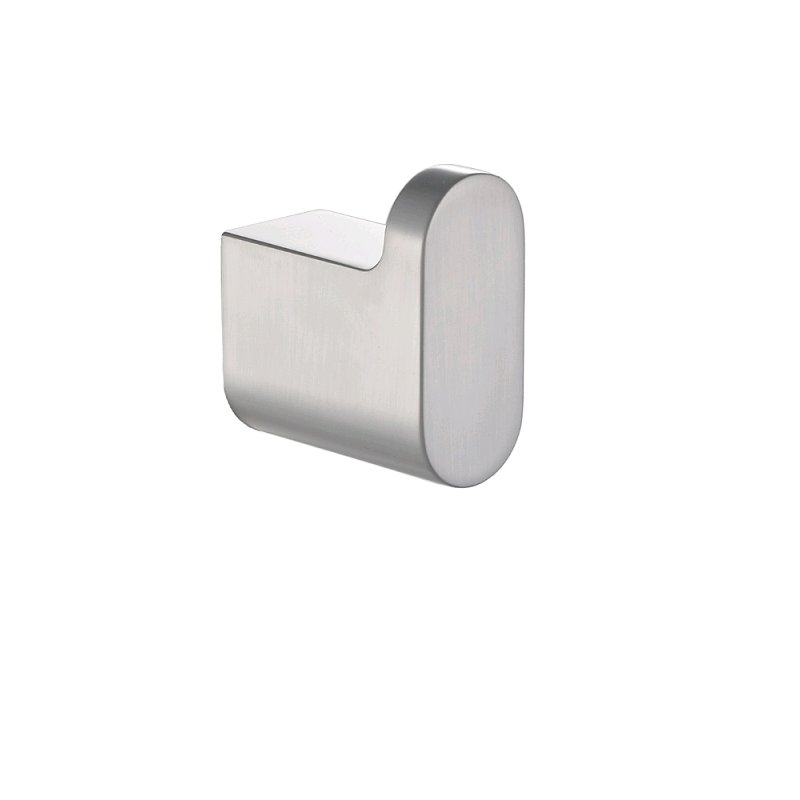 Flores Brushed Nickel Single Robe Hook - Acqua Bathrooms