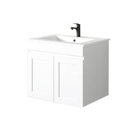 Miami 600 Matte White Wall Hung Vanity - Acqua Bathrooms