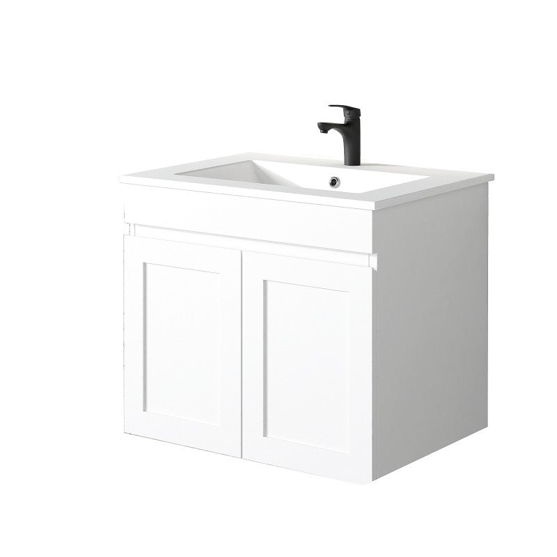 Miami 600 Matte White Wall Hung Vanity - Acqua Bathrooms