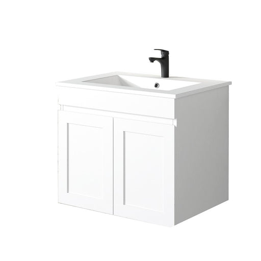 Miami 600 Matte White Wall Hung Vanity - Acqua Bathrooms