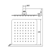 Messina 250 mm Matte Black Slim Shower Head - Acqua Bathrooms