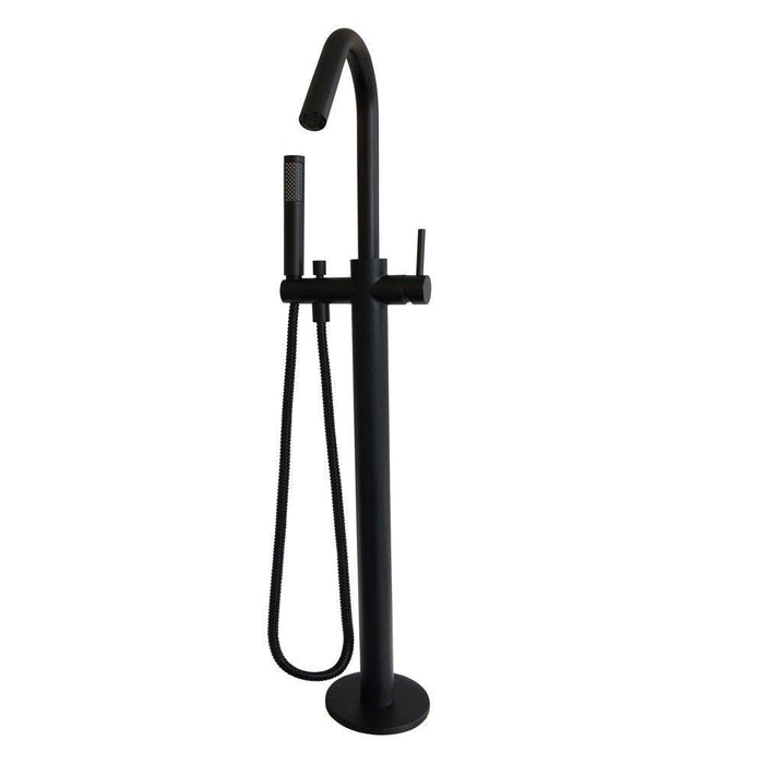 Black Round Freestanding Multifunction Bath Spout - Acqua Bathrooms