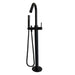 Black Round Freestanding Multifunction Bath Spout - Acqua Bathrooms