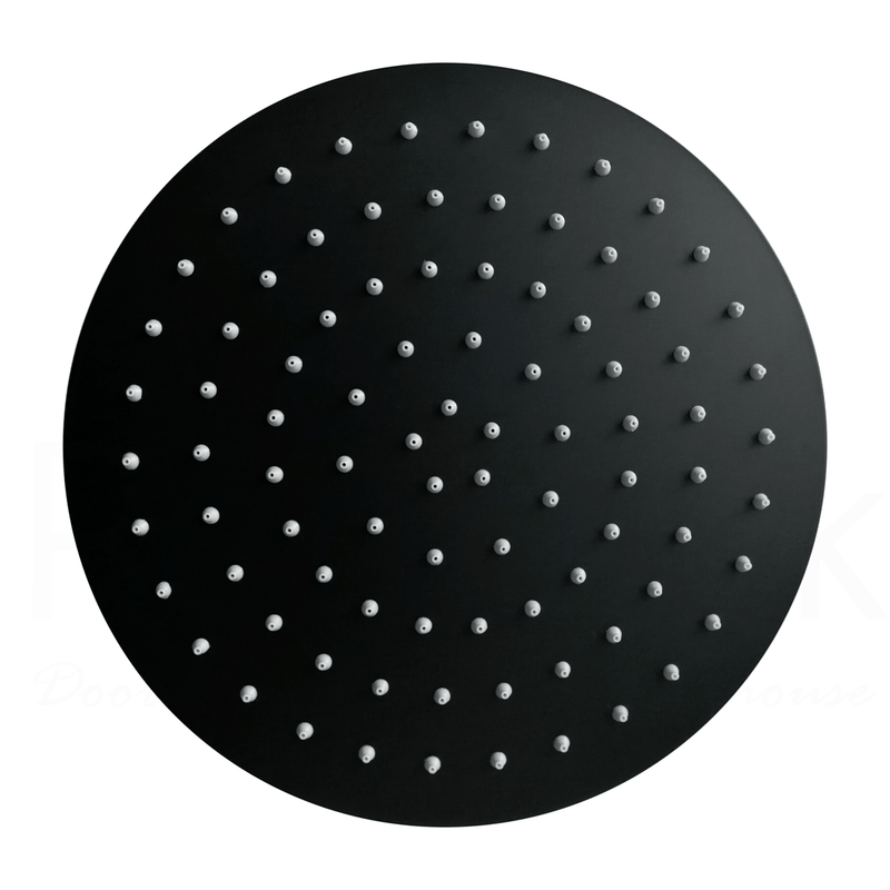 Novara 250 mm Slim Black Shower Head - Acqua Bathrooms
