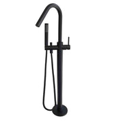 Black Round Freestanding Multifunction Bath Spout - Acqua Bathrooms