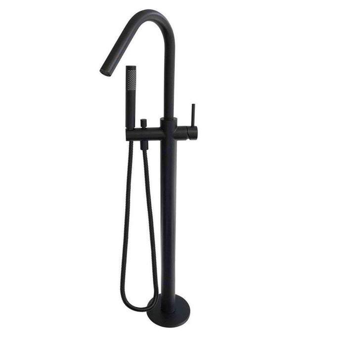 Black Round Freestanding Multifunction Bath Spout - Acqua Bathrooms