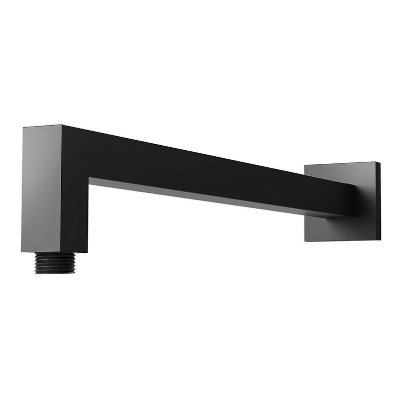 Messina Square Black 400 mm Shower Arm - Acqua Bathrooms