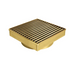 Brushed Gold Square Grill Linear Floor Waste - Acqua Bathrooms