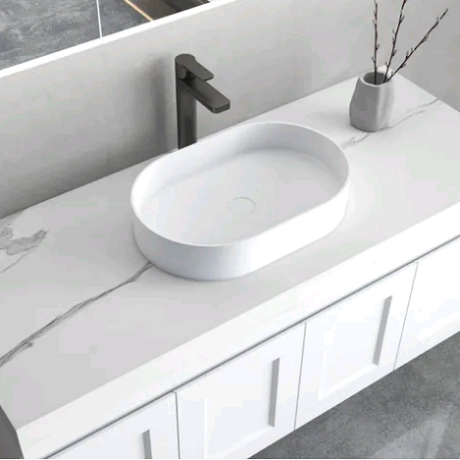 Noosa Solid Surface Stone Round Basin - Acqua Bathrooms
