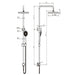 Benalla Star Matt Black Round Shower Rail Multifunction - Acqua Bathrooms