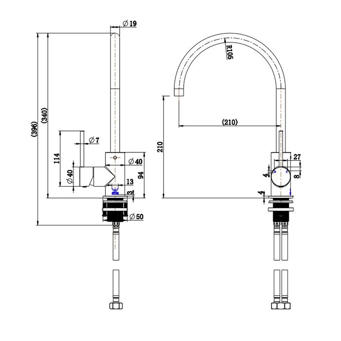 STRM004GM Star Mini Gun Metal Grey Kitchen Mixer - Acqua Bathrooms