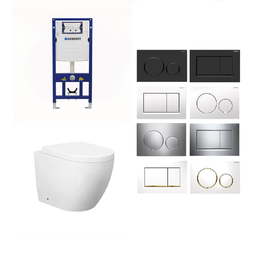 Geberit Voghera Rimless Wall Hung Toilet Suite Package - Acqua Bathrooms