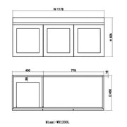 Miami 1200 Matte White Wall Hung Vanity - Acqua Bathrooms