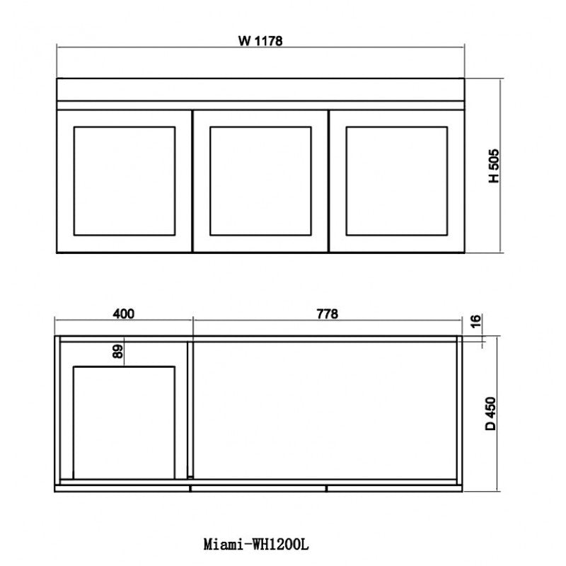Miami 1200 Matte White Wall Hung Vanity - Acqua Bathrooms