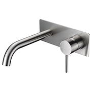 Ikon Hali Brushed Nickel Wall Basin Mixer/Bath Spout - Acqua Bathrooms
