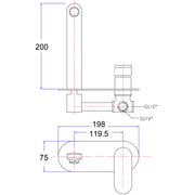 Cora Wall Basin Mixer/Bath Spout - Acqua Bathrooms