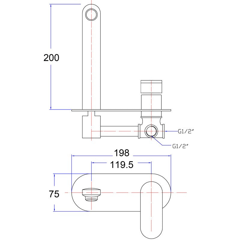 Cora Wall Basin Mixer/Bath Spout - Acqua Bathrooms